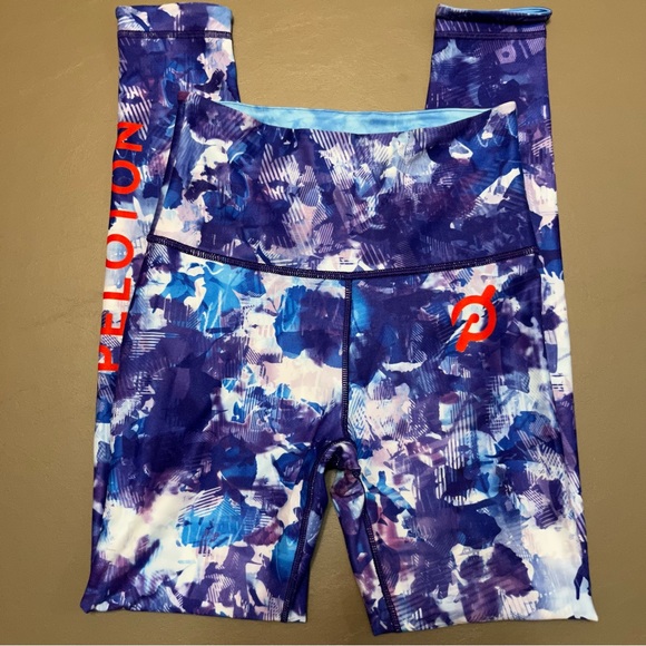 Peloton With Blue Moves High Waist Leggings Size Small NWT - Picture 1 of 11